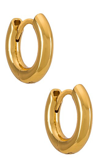 Luv AJ Plain Amalfi Hoops in Metallic Gold. | Revolve Clothing (Global)