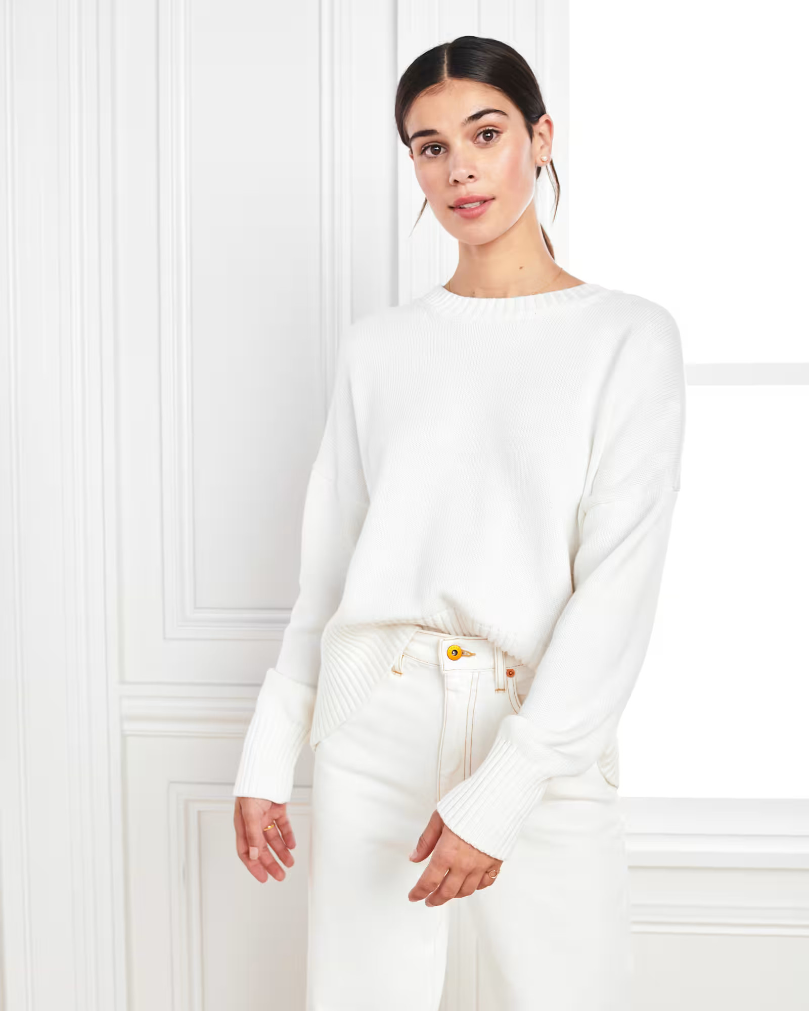 100% Organic Cotton Boyfriend Crew Sweater | Quince