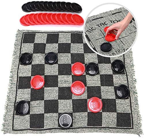 SMALL FISH Jumbo Checkers Board Game and Super Tic Tac Toe Toy for Kids, Tweens, Teens, and Adult... | Amazon (US)