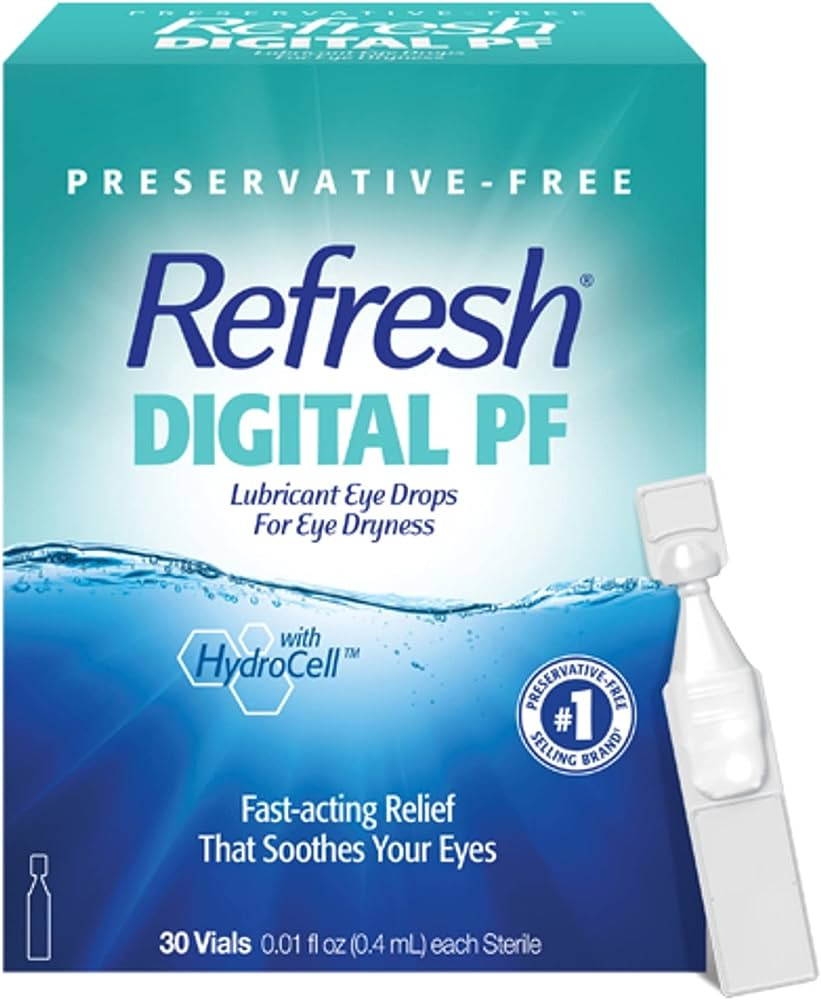 Refresh Digital PF Lubricant Eye Drops, Preservative-Free, 0.01 Fl Oz Single-Use Containers, 30 C... | Amazon (US)