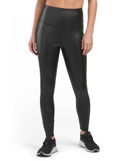 Faux Leather Brushed Inside Super High Rise Leggings | TJ Maxx