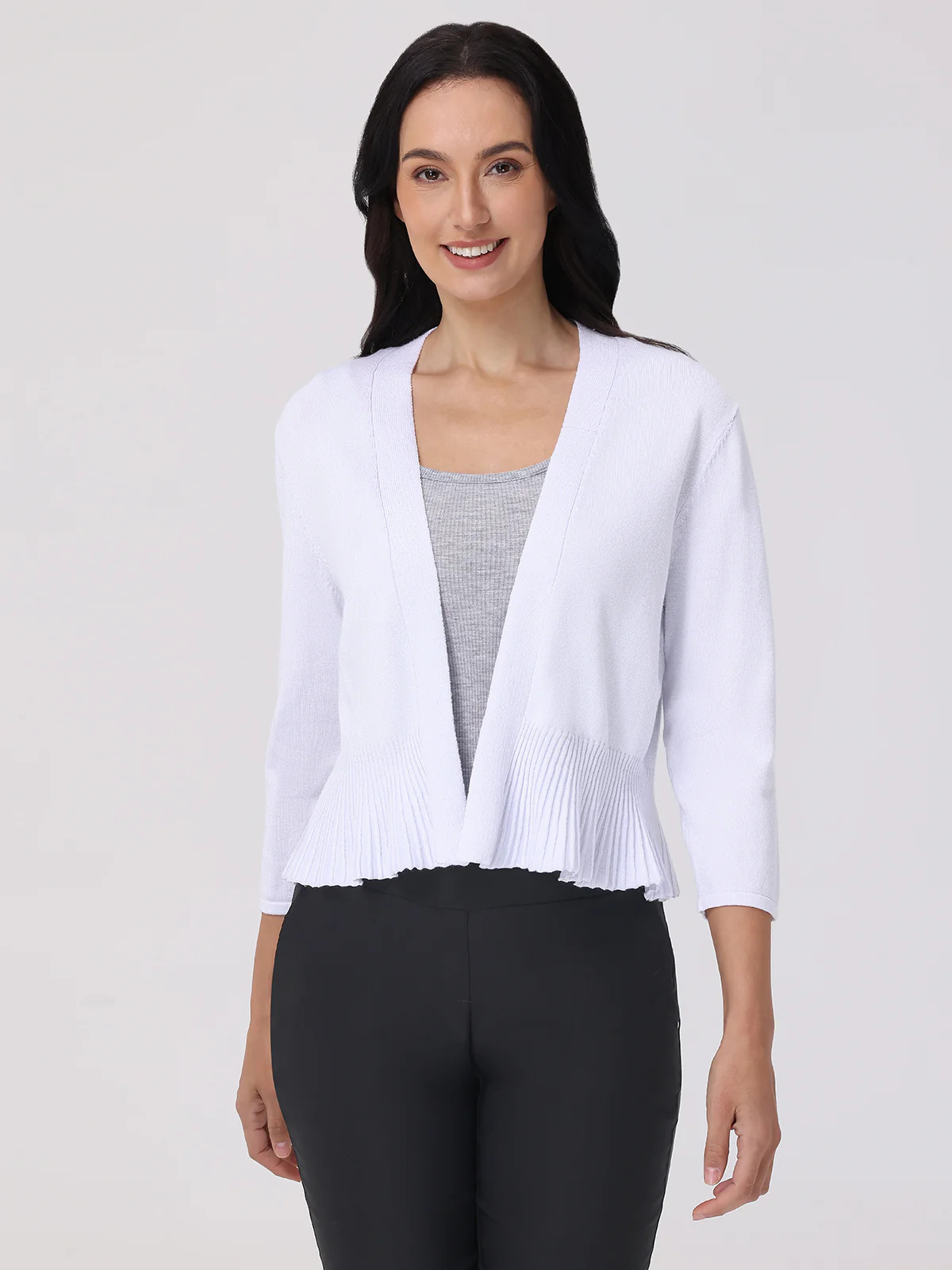 89th & Madison Peplum Open Front Cardigan | 89th + Madison