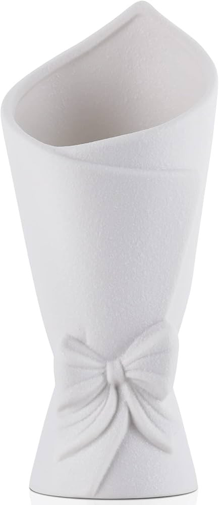 Frosted Porcelain Floral Handmade Vases,Frosted Ceramic vases,Geometric Ceramic Flower Vase for M... | Amazon (US)