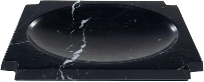 Alice Lane Geometric Oslo Dish Black Marble Catchall Tray – Sculptural Trinket Dish & Candle Tr... | Amazon (US)