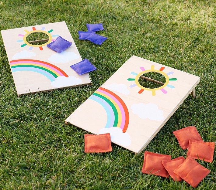 Rainbow Sun Cornhole Game Set | Pottery Barn Kids