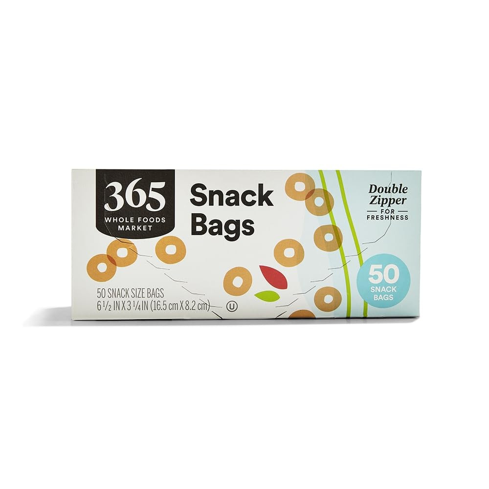 365 by Whole Foods Market, Snack Size Storage Bags, Double Zipper, 50 Count | Amazon (US)