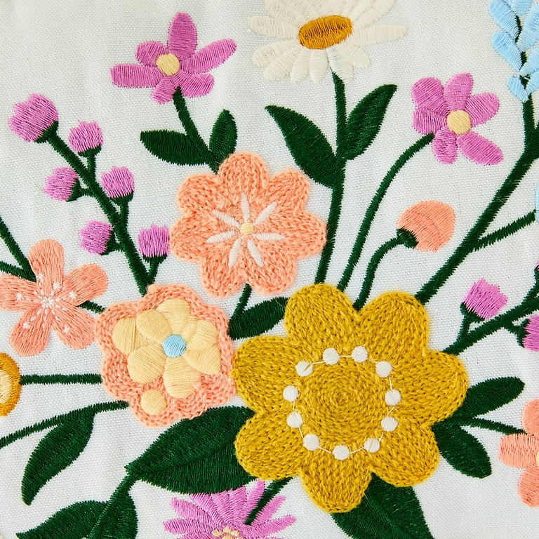 Floral Bunny Decorative Pillow, Multicolor, 14" x 14", Easter by Way To Celebrate | Walmart (US)