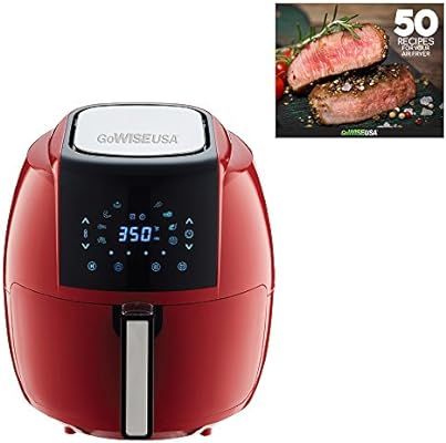 GoWISE USA 5.8-Quart Programmable 8-in-1 Air Fryer XL + Recipe Book (Chili Red) | Amazon (US)