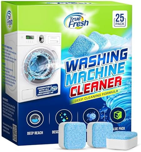 True Fresh Washing Machine Cleaner Tablets – 25-Pack Deep Cleaning for Front loader, Top load &... | Amazon (US)