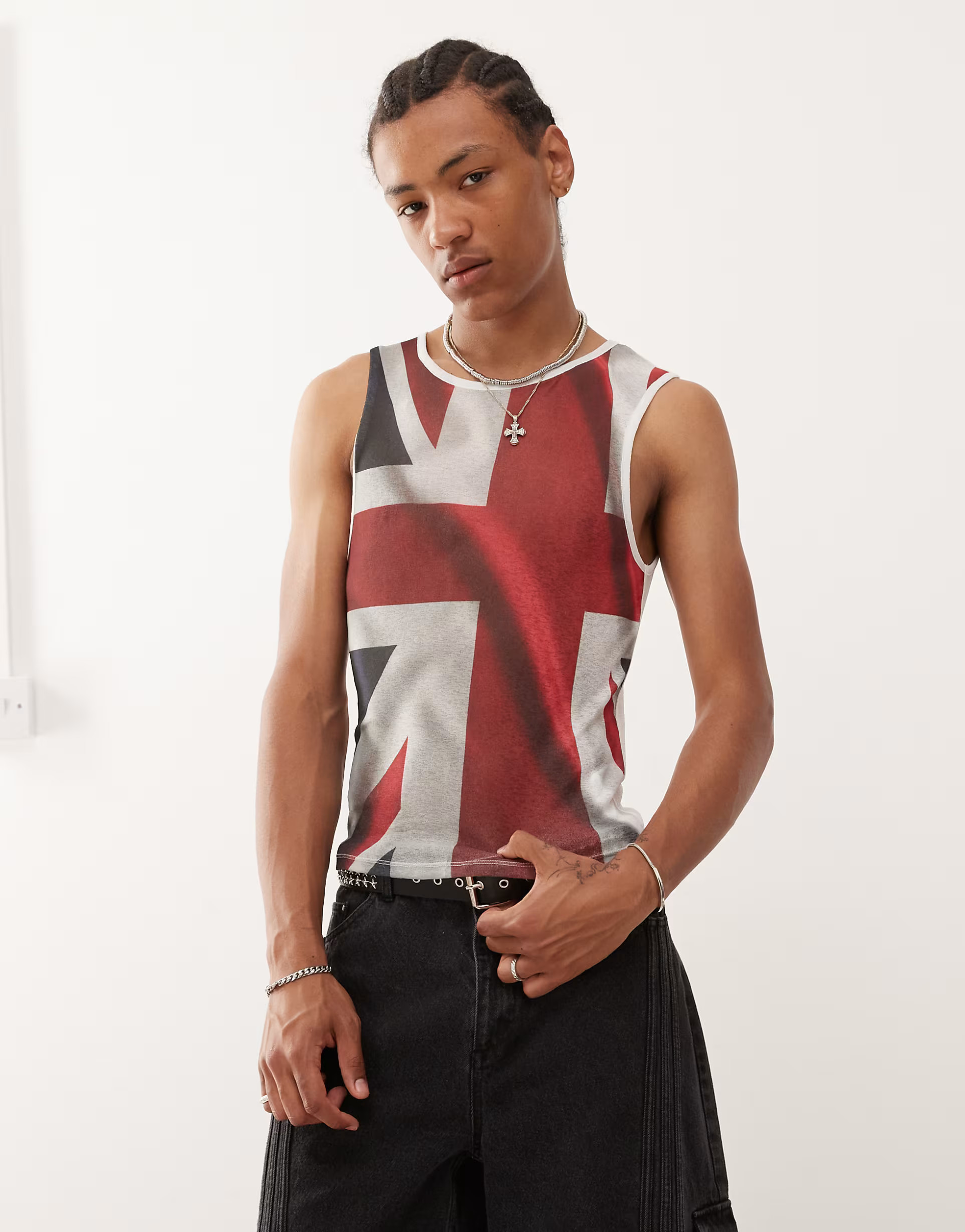 COLLUSION Mesh festival vest with union jack print | ASOS | ASOS (Global)
