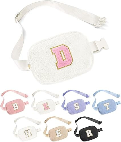 YOOLIFE Fanny Packs for Women - Initial Crossbody Bags for Women Sherpa Belt Bag White Fleece Cro... | Amazon (US)