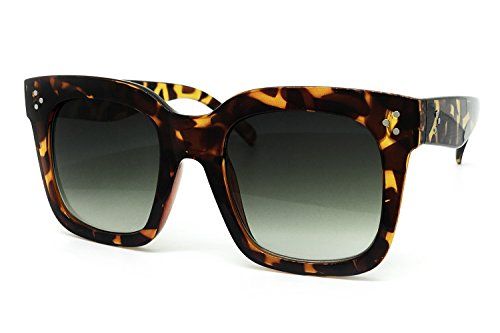 O2 Eyewear 7222 Premium Oversize XXL Women Men Mirror Fashion Sunglasses (Oversized, BROWN/TURQUOISE | Amazon (US)