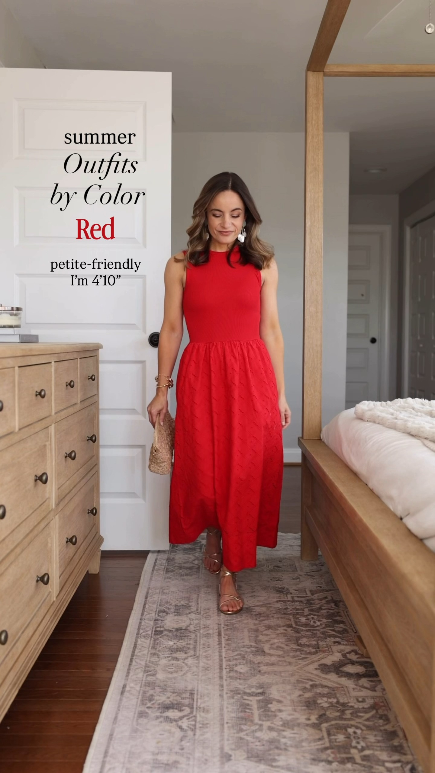 Petite-friendly summer outfits by color: red! 

Red Dress (Nordstrom): XXS
Striped Dress (Marine Layer): XS
Red Peplum Top (LOFT): Petite XS
Ecru Skort (J.Crew): 00
Red Cardigan (J.Crew): XXS
Sandals (Sam Edelman): true to size
Jelly Shoes (Sam Edelman): true to size 

 #LTKPetite