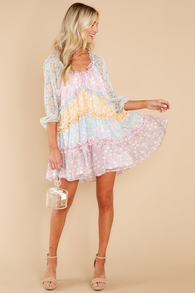 Sprinkle Of Happiness Pastel Mint Multi Floral Print Dress | Red Dress 