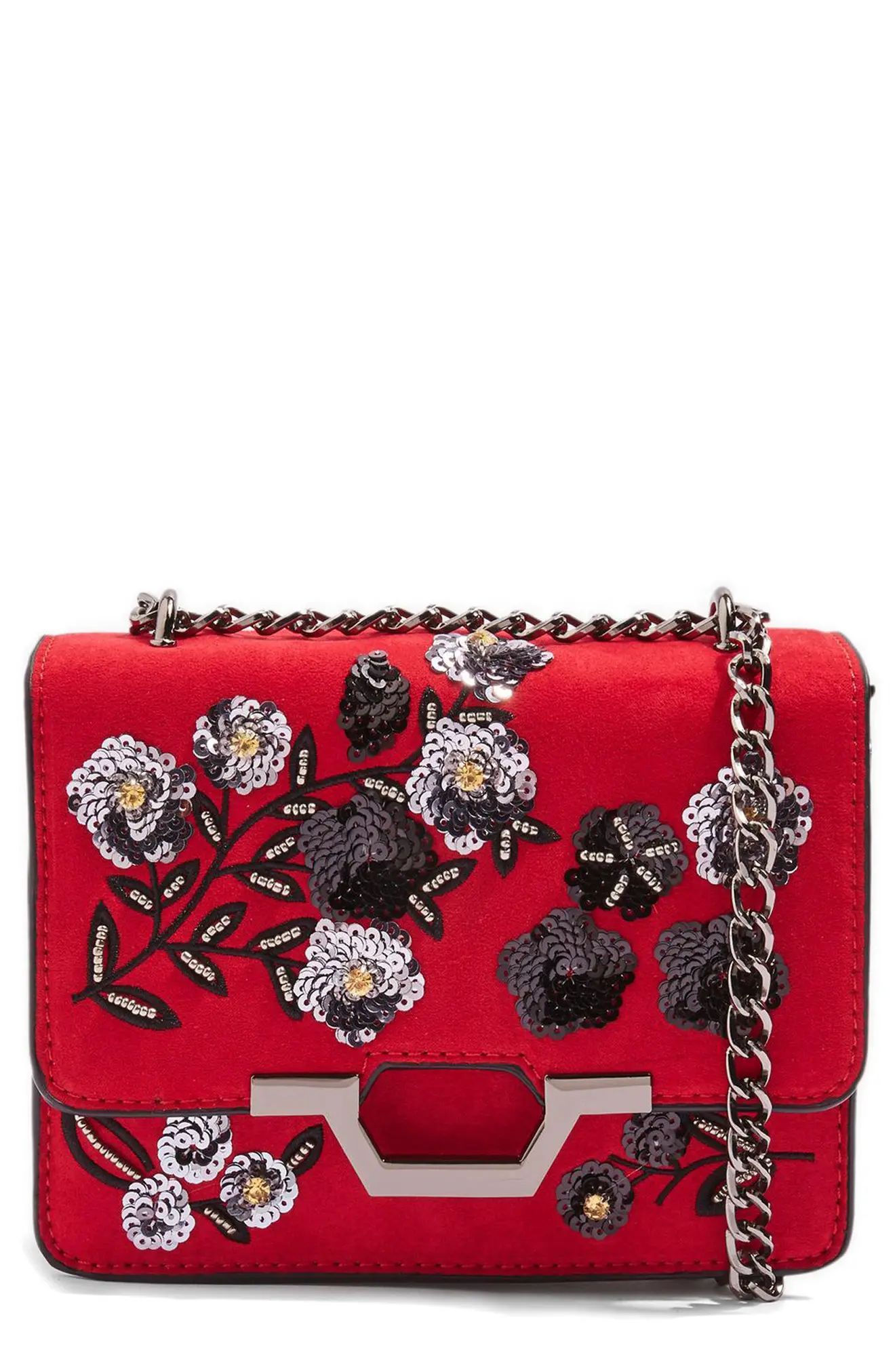 Kylie Embellished Faux Suede Crossbody Bag | Nordstrom