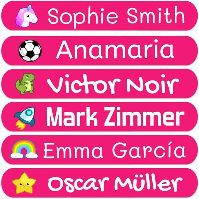 50 Custom Stickers with Name to Mark Objects. Adhesive Waterproof Labels for Kids to tag Their Bo... | Amazon (US)