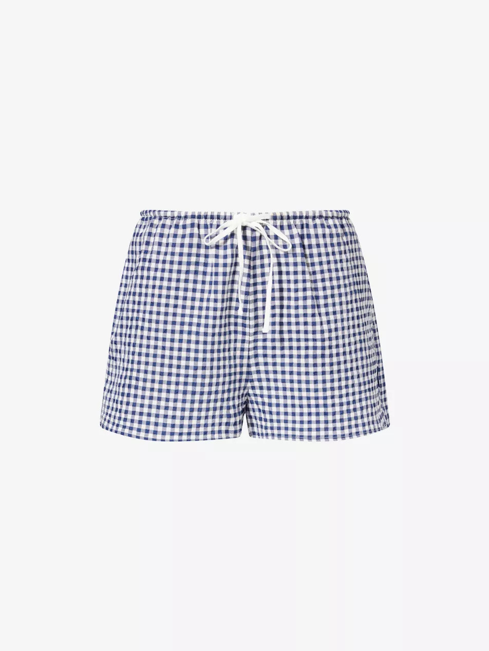 Gingham Drawstring-Waist Cotton Shorts | Selfridges