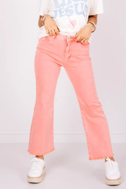 Take it Away Ash Pink Wide Leg Jean | The Willow Tree