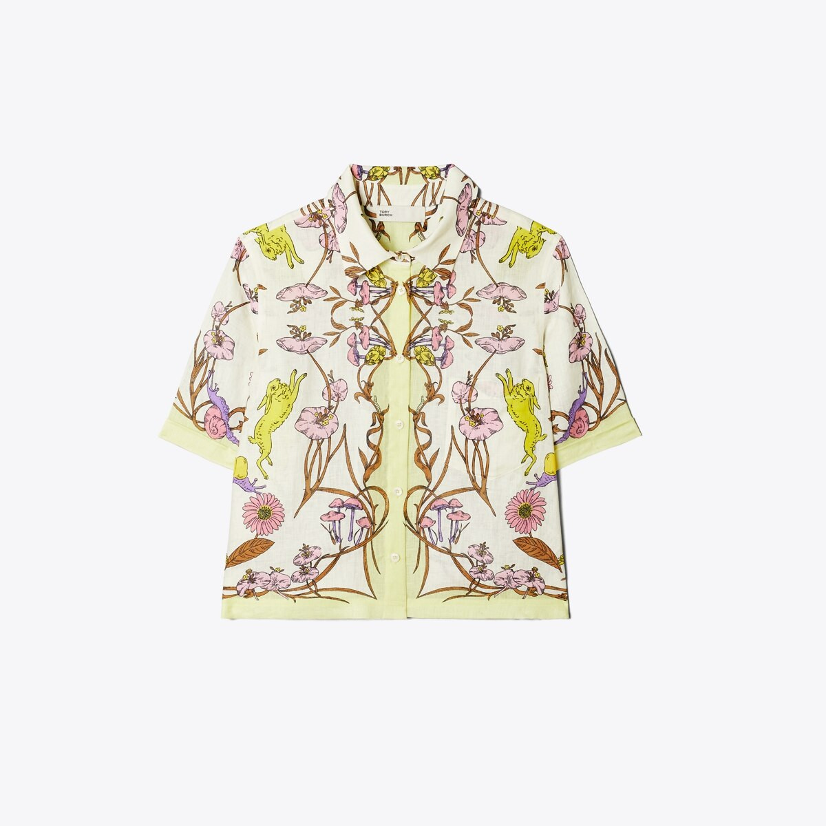 PRINTED LINEN CAMP SHIRT | Tory Burch (US)