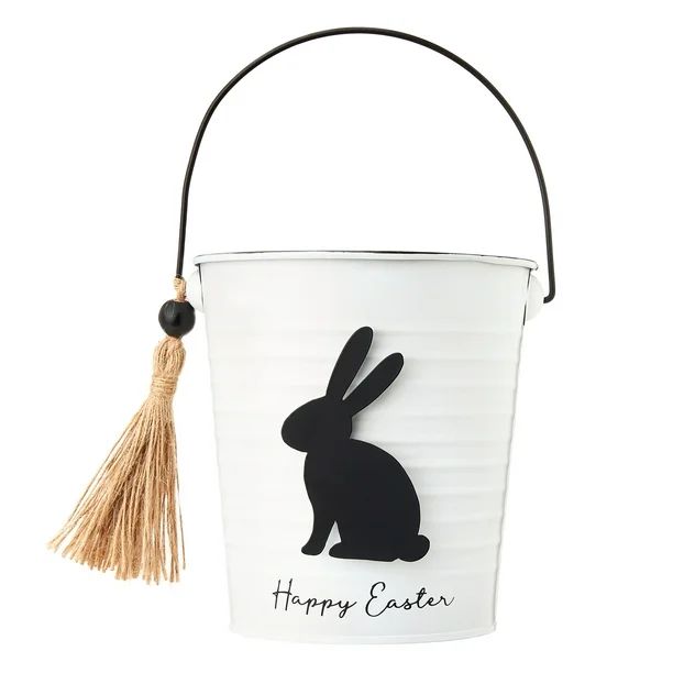 Way To Celebrate Easter Tin Bunny Bucket Decoration, Happy Easter - Walmart.com | Walmart (US)