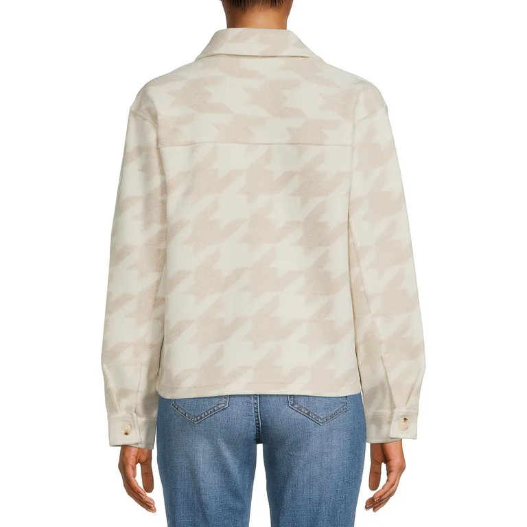 Time and Tru Women's Brushed Fleece Cropped Shacket, Sizes XS-XXXL | Walmart (US)