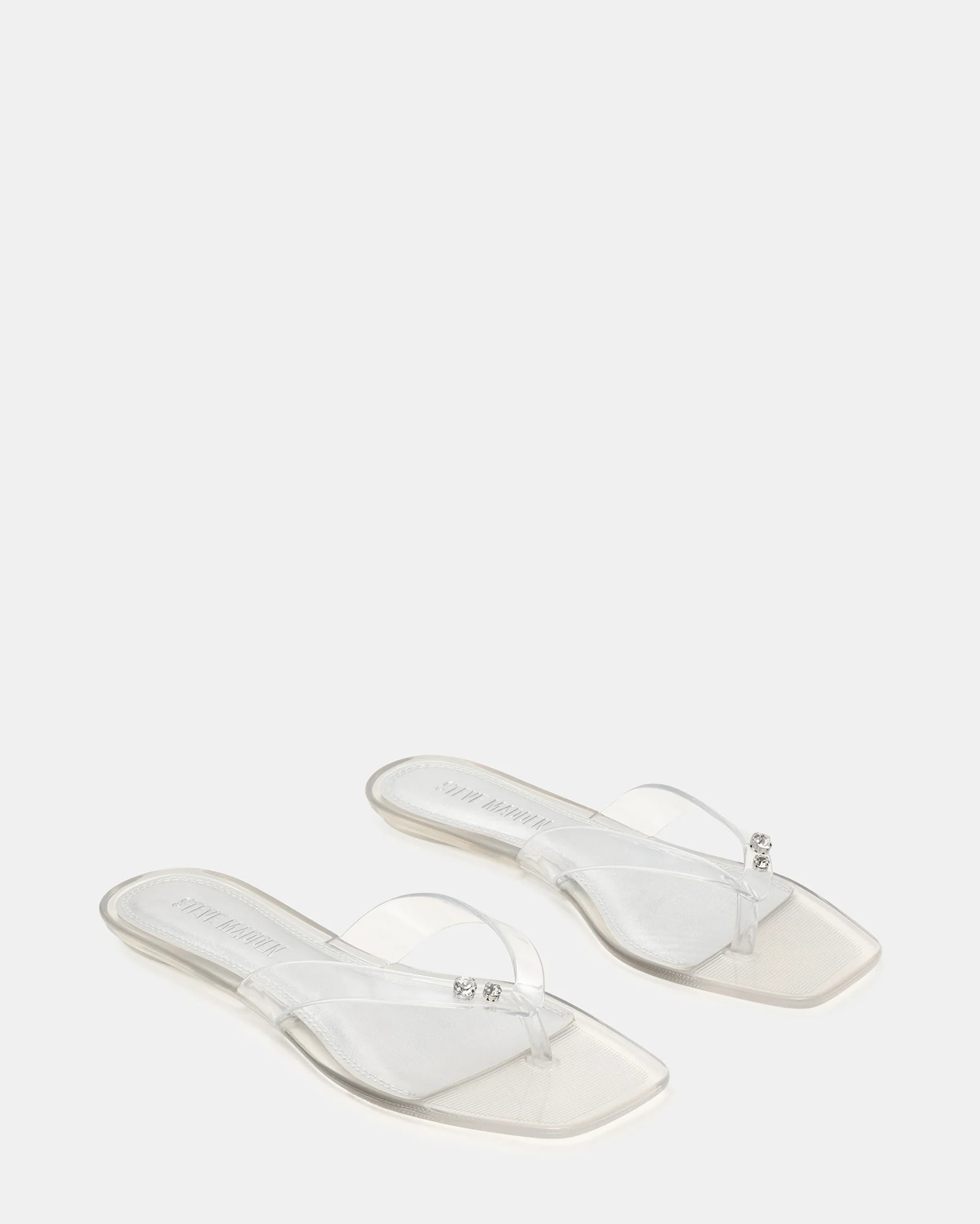 TRELLA Jelly Clear Square-Toe Thong Women's Sandal | Steve Madden (US)