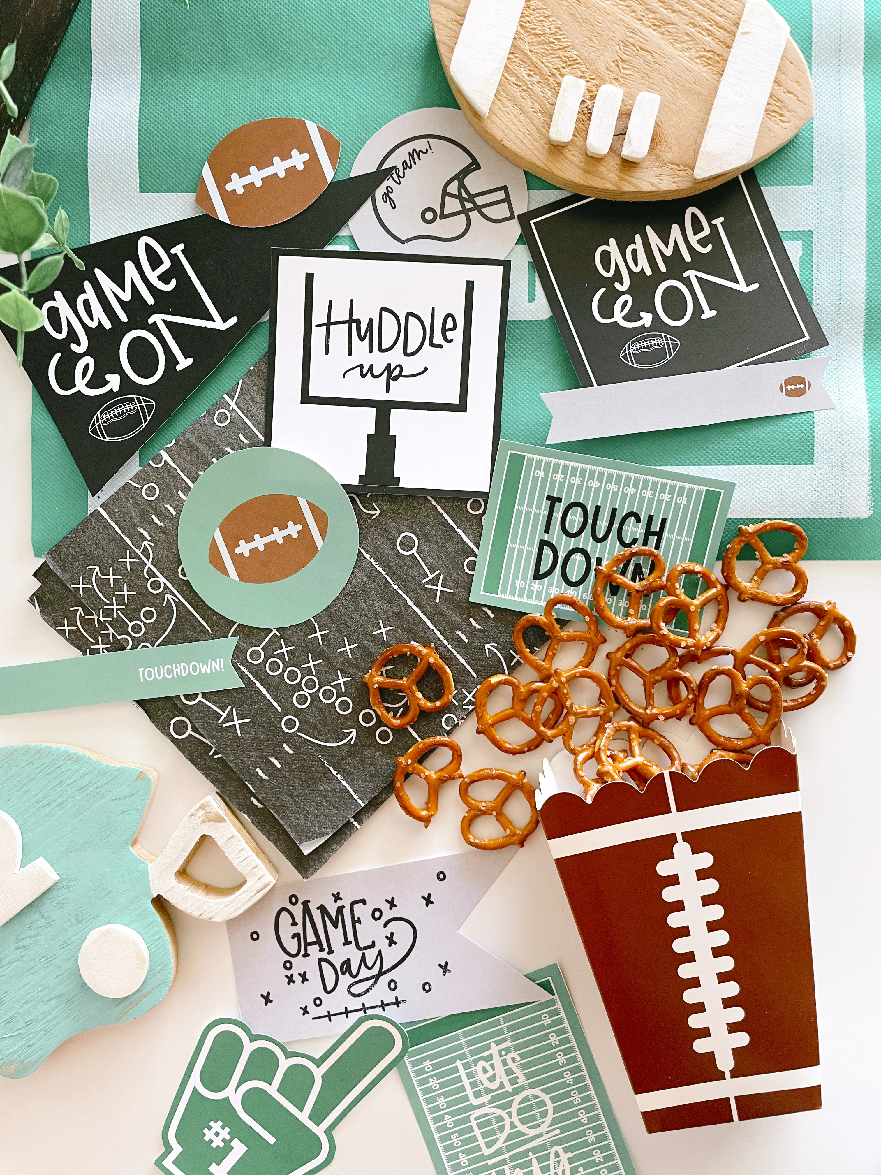 Game Day prints | Football flags and tags | The Letter Vee