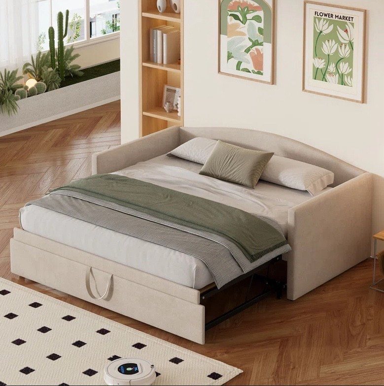 Day bed going in my office/guest room! It’s a twin day bed that converts to a king size bed 

I ordered two twin size foam mattresses that are 5” thick and they work perfectly 

#LTKSaleAlert #LTKHome #LTKFindsUnder100