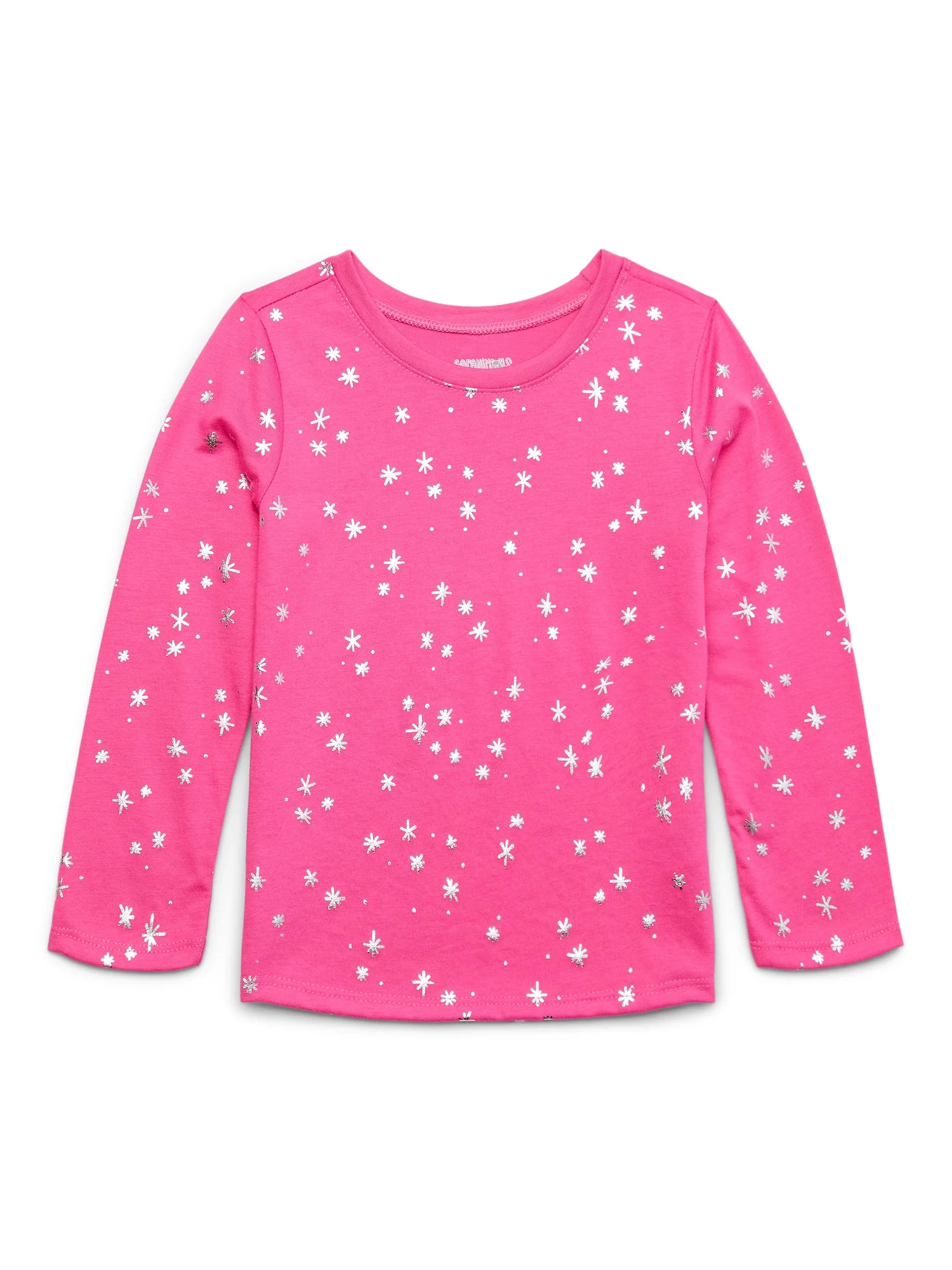 Garanimals Toddler Girl Metallic Foil Print Tee with Long Sleeves, Sizes 18M-5T - Walmart.com | Walmart (US)