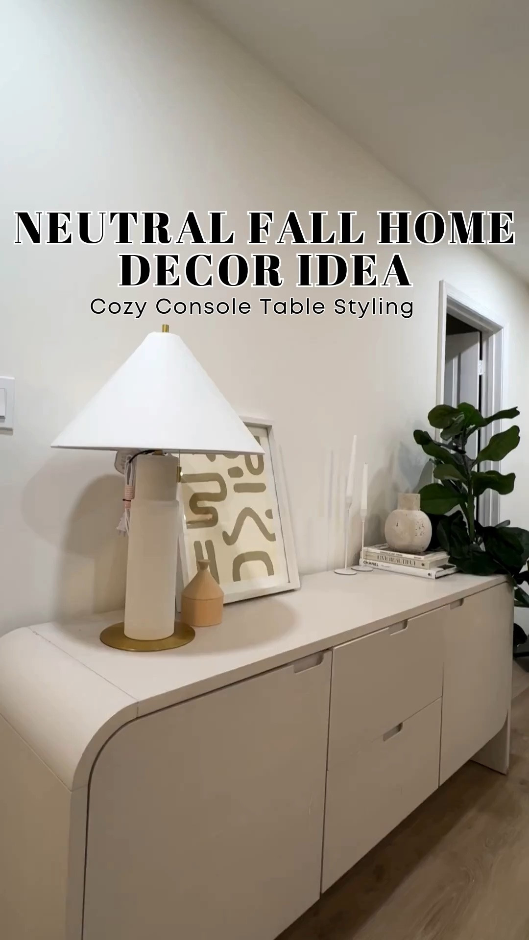 Sometimes a small corner needs just a few thoughtful pieces. A beautiful table lamp, framed art, and neutral accents create a timeless look without making the space feel crowded. Fall home decor ideas, neutral home decor, cozy living room decor, console table decor, affordable home decor, modern home accessories, table lamp decor, neutral living room styling, cozy fall decorating, minimalist home decor.

#LTKHome #LTKSeasonal #LTKU