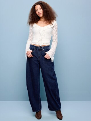 The Arc Mid-Rise Barrel Jeans | Old Navy (US)