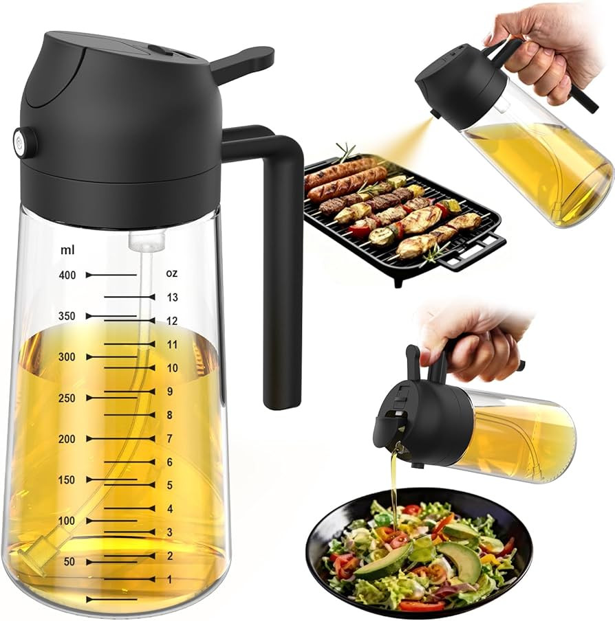 TrendPlain 16oz/470ml Glass Olive Oil Sprayer for Cooking \u2013 2 in 1 Olive Oil Dispenser Bottl... | Amazon (US)