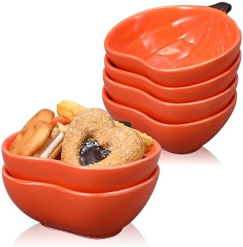 6 Pcs Fall Ramekins 6 oz Oven Safe Pumpkin Ceramic Ramekins Small Creme Dishes Dipping Pumpkins B... | Amazon (US)