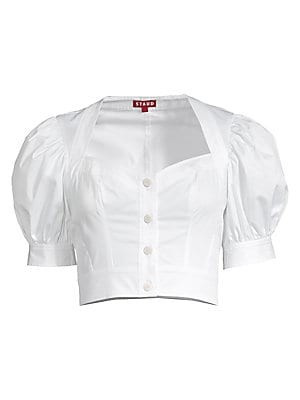Rene Puff Sleeve Cotton Blouse | Saks Fifth Avenue