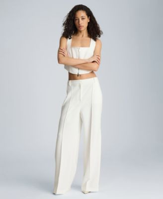 Women's High-Rise Pintuck Zip Sides Pants | Macy's