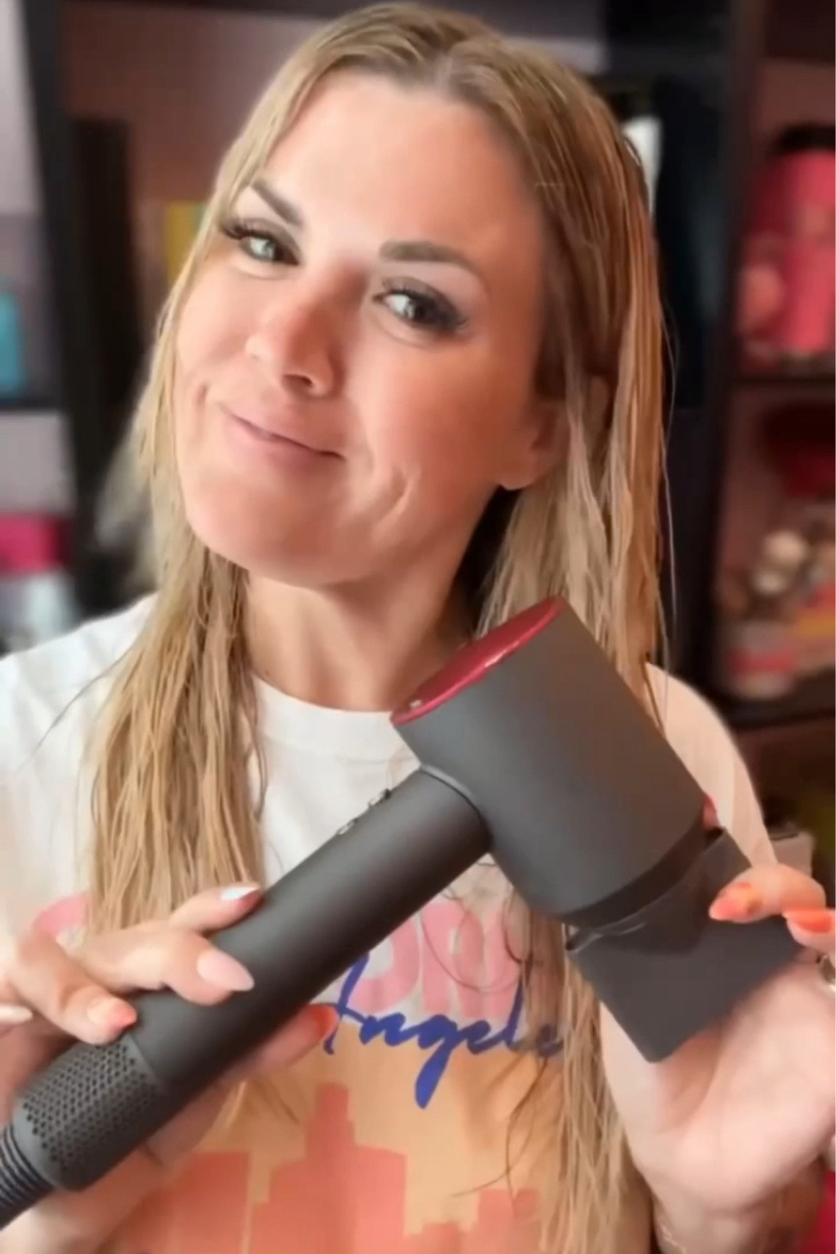 Blowdrying with extensions and my fave hair tools.  The Dyson is expensive but it’s non damaging and fast drying!  #ltkhair #dyson 

#LTKbeauty #LTKVideo #LTKover40