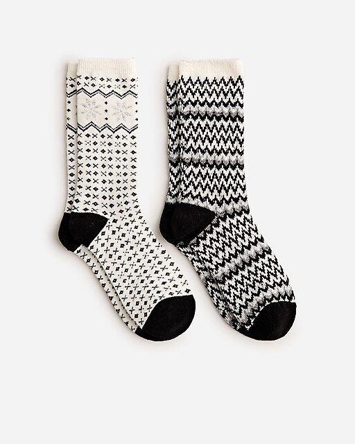 Cozy Fair Isle socks two-pack | J. Crew US