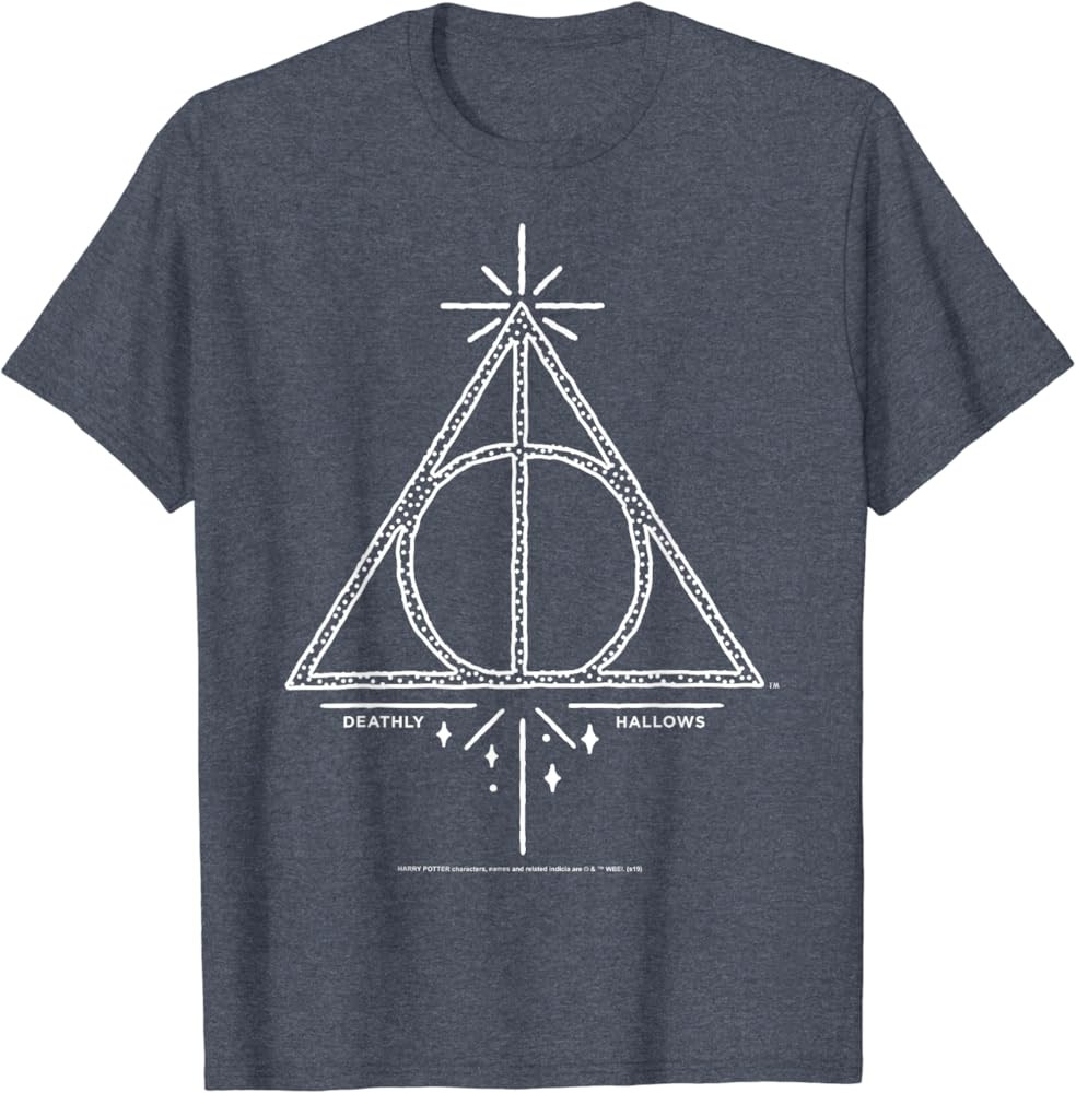 Harry Potter Deathly Hallows Symbol Line Art T-Shirt | Amazon (US)
