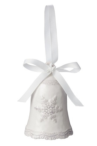 CANVAS White Collection Ceramic Decoration Bell Christmas Ornament, 4 1/2-in | Canadian Tire