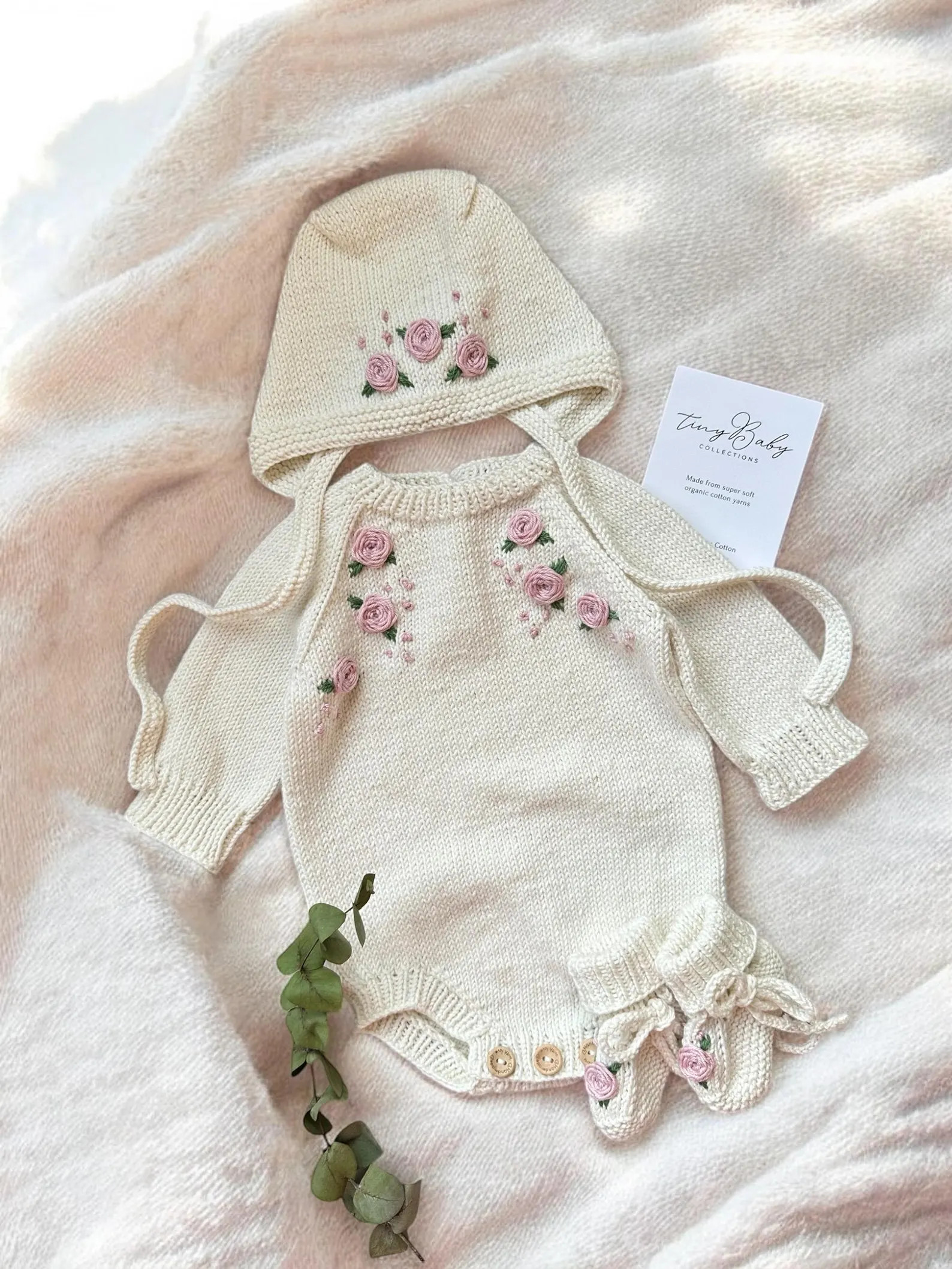 Newborn Baby Coming Home Outfit, Knit Baby Girl Romper, Embroidery Gift for Baby Shower, Knitted ... | Etsy (US)