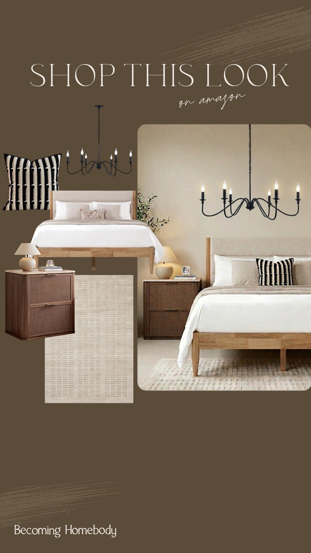 Shop this bedroom on Amazon 🤍 The prettiest modern accents and they’re all from Amazon home. The pillow is a favorite! 😍