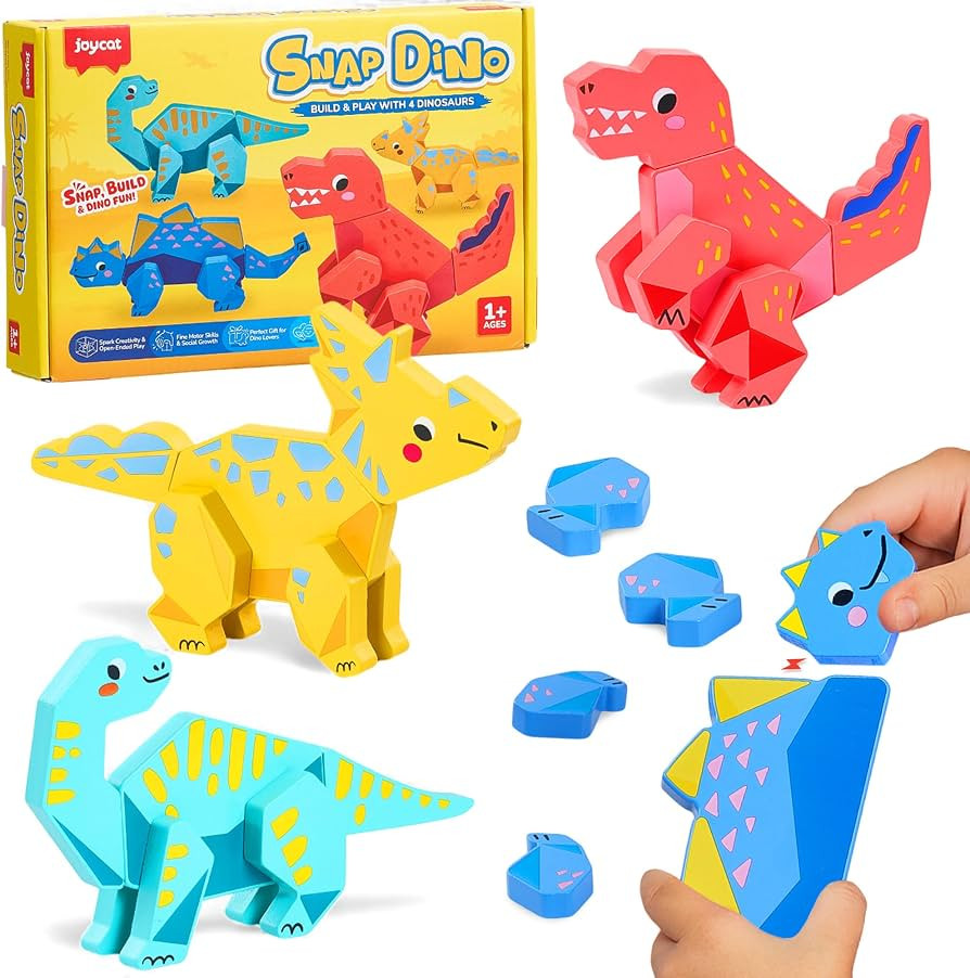 JoyCat Magnetic Wooden Dinosaur Building Toys for Toddlers 1-3 | Amazon (US)