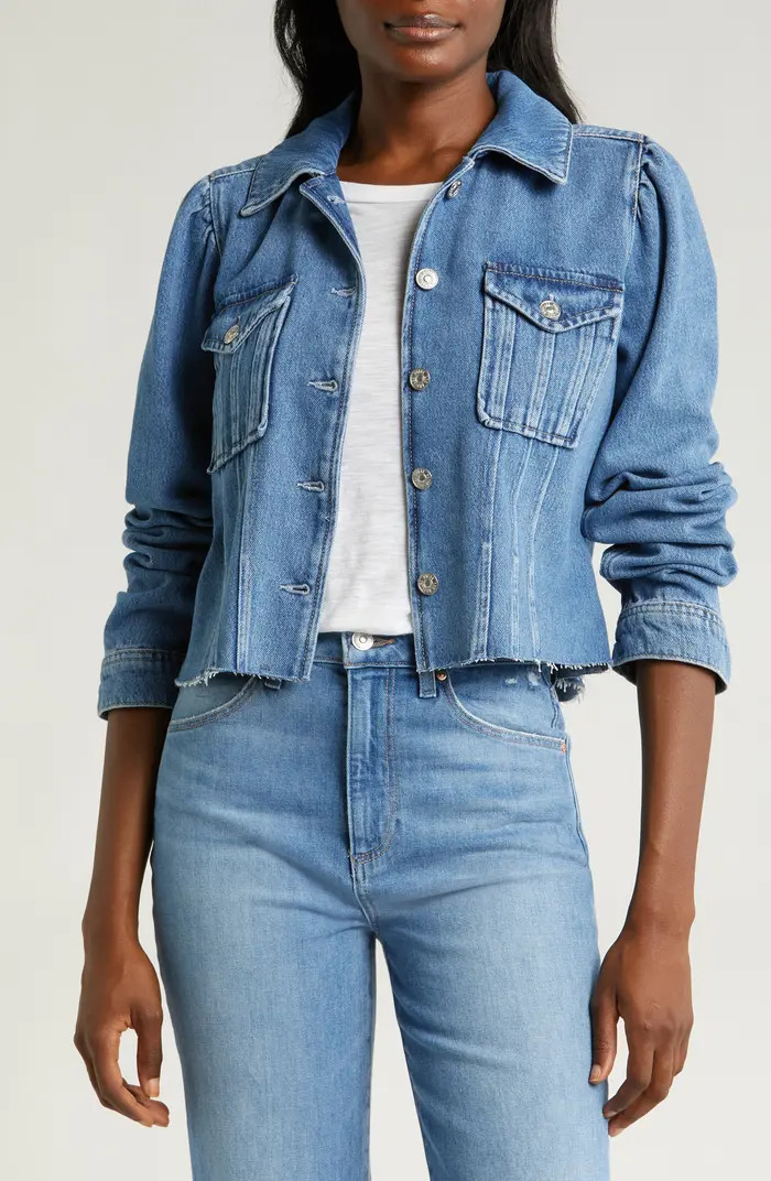Pacey Raw Hem Crop Denim Jacket | Nordstrom