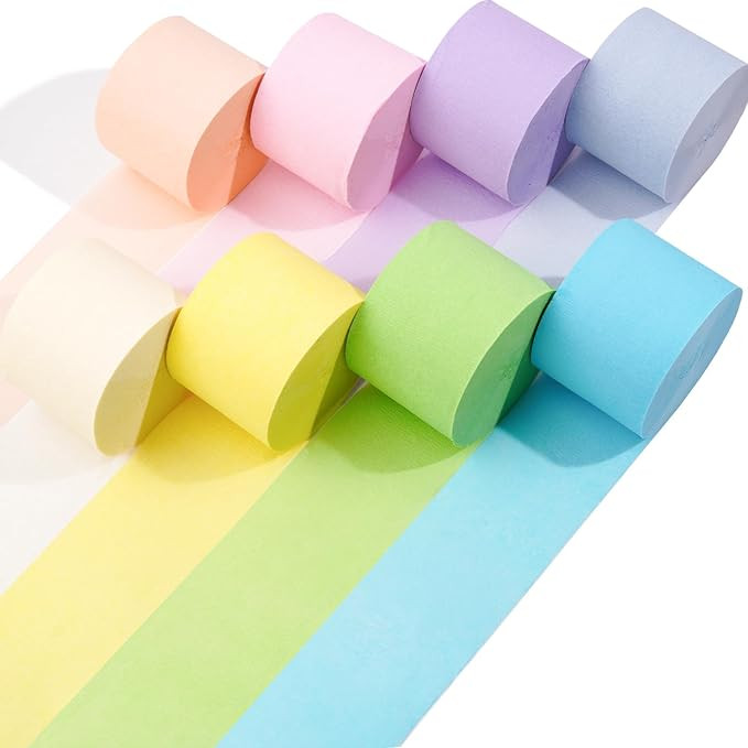 8 Pastel Streamers, 656ft Pack of Pastel Birthday Decorations, Rainbow Party Decorations, Backdro... | Amazon (US)