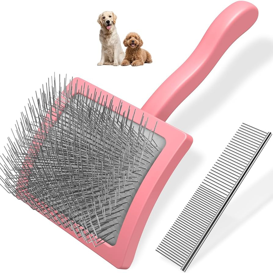 2PCS Slicker Brush for Dogs & Pet Comb,Professional Dog Grooming Brush (Goldendoodles,Poodles,Lab... | Amazon (US)