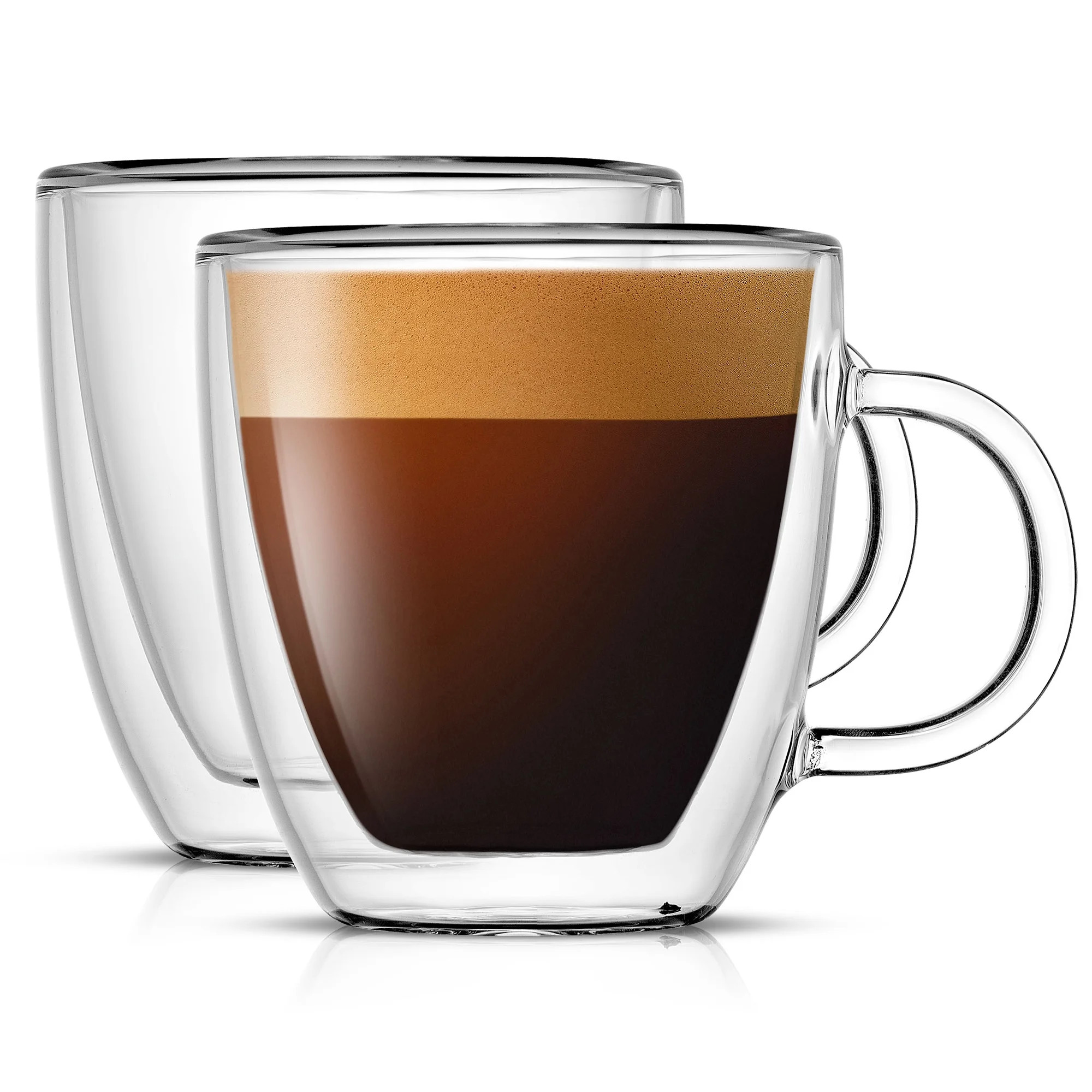 JoyJolt Savor Double Wall Insulated Glasses Espresso Mugs (Set of 2) - 5.4-Ounces | Walmart (US)