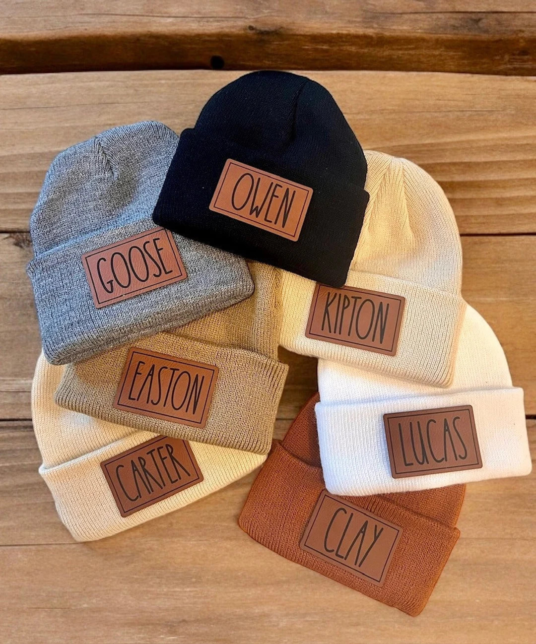 Personalized Printed Name Beanie - RAWHIDE PATCH | Etsy (US)
