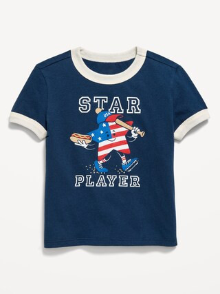 Short-Sleeve Unisex Ringer Graphic T-Shirt for Toddler | Old Navy (US)