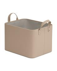 Faux Leather Small Storage Bin With Handles | TJ Maxx