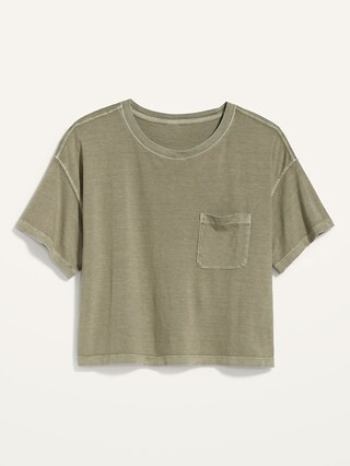Oversized Garment-Dyed Cropped T-Shirt for Women | Old Navy (US)